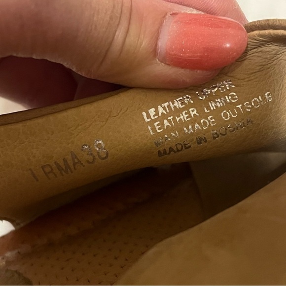 Miz Mooz Leather Cross-Band Sandals Irma Sand beige  slingback size 38(7.5) - Picture 3 of 12